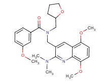 N-{[2-(dimethylamino)-5,8-dimethoxy-3-quinolinyl]methyl}-3-methoxy-N-(tetrahydro-2-furanylmethyl)benzamide
