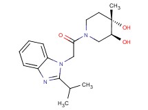 (3S*,4S*)-1-[(2-isopropyl-1H-benzimidazol-1-yl)acetyl]-4-methylpiperidine-3,4-diol