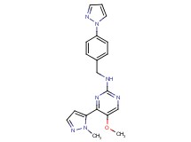 5-methoxy-4-(1-methyl-1H-pyrazol-5-yl)-N-[4-(1H-pyrazol-1-yl)benzyl]pyrimidin-2-amine