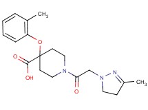 1-[(3-methyl-4,5-dihydro-1H-pyrazol-1-yl)acetyl]-4-(2-methylphenoxy)piperidine-4-carboxylic acid