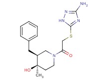 (3S*,4R*)-1-{[(3-amino-1H-1,2,4-triazol-5-yl)thio]acetyl}-3-benzyl-4-methylpiperidin-4-ol