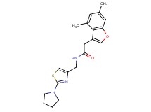 2-(4,6-dimethyl-1-benzofuran-3-yl)-N-[(2-pyrrolidin-1-yl-1,3-thiazol-4-yl)methyl]acetamide