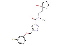 5-[(3-fluorophenoxy)methyl]-N-[2-(1-hydroxycyclopentyl)ethyl]-N-methyl-1H-pyrazole-3-carboxamide