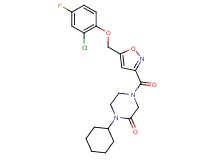 4-({5-[(2-chloro-4-fluorophenoxy)methyl]-3-isoxazolyl}carbonyl)-1-cyclohexyl-2-piperazinone