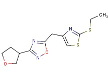 5-{[2-(ethylthio)-1,3-thiazol-4-yl]methyl}-3-(tetrahydrofuran-3-yl)-1,2,4-oxadiazole
