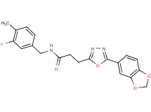 3-[5-(1,3-benzodioxol-5-yl)-1,3,4-oxadiazol-2-yl]-N-(3-fluoro-4-methylbenzyl)propanamide