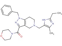 1-benzyl-5-[(2-ethyl-4-methyl-1H-imidazol-5-yl)methyl]-3-(4-morpholinylcarbonyl)-4,5,6,7-tetrahydro-1H-pyrazolo[4,3-c]pyridine
