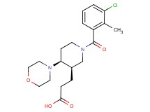 3-[(3R*,4S*)-1-(3-chloro-2-methylbenzoyl)-4-morpholin-4-ylpiperidin-3-yl]propanoic acid