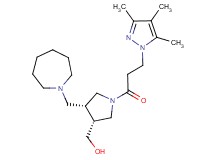 {(3R*,4R*)-4-(azepan-1-ylmethyl)-1-[3-(3,4,5-trimethyl-1H-pyrazol-1-yl)propanoyl]pyrrolidin-3-yl}methanol