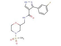 3-(3-fluorophenyl)-N-{[4-(methylsulfonyl)-2-morpholinyl]methyl}-1H-pyrazole-4-carboxamide