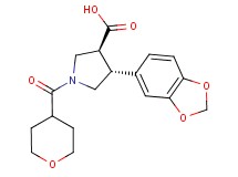 (3S*,4R*)-4-(1,3-benzodioxol-5-yl)-1-(tetrahydro-2H-pyran-4-ylcarbonyl)pyrrolidine-3-carboxylic acid