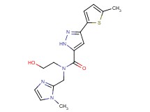 N-(2-hydroxyethyl)-N-[(1-methyl-1H-imidazol-2-yl)methyl]-3-(5-methyl-2-thienyl)-1H-pyrazole-5-carboxamide
