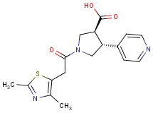 (3S*,4R*)-1-[(2,4-dimethyl-1,3-thiazol-5-yl)acetyl]-4-pyridin-4-ylpyrrolidine-3-carboxylic acid
