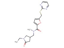 N-[(1-ethyl-5-oxopyrrolidin-3-yl)methyl]-N-methyl-5-[(pyrimidin-2-ylthio)methyl]-2-furamide