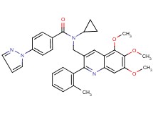 N-cyclopropyl-4-(1H-pyrazol-1-yl)-N-{[5,6,7-trimethoxy-2-(2-methylphenyl)-3-quinolinyl]methyl}benzamide