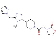 3-(2-{4-[4-methyl-5-(1H-pyrazol-1-ylmethyl)-4H-1,2,4-triazol-3-yl]piperidin-1-yl}-2-oxoethyl)-1,3-oxazolidin-2-one