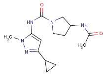 3-(acetylamino)-N-(3-cyclopropyl-1-methyl-1H-pyrazol-5-yl)pyrrolidine-1-carboxamide