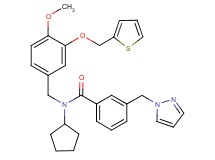 N-cyclopentyl-N-[4-methoxy-3-(2-thienylmethoxy)benzyl]-3-(1H-pyrazol-1-ylmethyl)benzamide