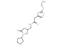 N-[(1-cyclopentyl-5-oxopyrrolidin-3-yl)methyl]-2-[2-(ethylthio)-1,3-thiazol-4-yl]acetamide