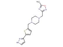 1-[(5-methyl-1,2,4-oxadiazol-3-yl)methyl]-4-{[5-(1H-pyrazol-3-yl)-2-thienyl]methyl}piperazine