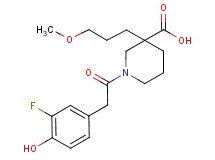 1-[(3-fluoro-4-hydroxyphenyl)acetyl]-3-(3-methoxypropyl)piperidine-3-carboxylic acid