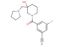 3-fluoro-5-{[3-hydroxy-3-(pyrrolidin-1-ylmethyl)piperidin-1-yl]carbonyl}benzonitrile