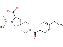 2-acetyl-8-(4-ethylbenzoyl)-2,8-diazaspiro[4.5]decane-3-carboxylic acid