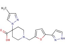 4-(4-methyl-1H-pyrazol-1-yl)-1-{[5-(1H-pyrazol-3-yl)-2-furyl]methyl}piperidine-4-carboxylic acid