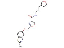 2-{[(2-methyl-1,3-benzothiazol-5-yl)oxy]methyl}-N-[3-(tetrahydrofuran-3-yl)propyl]-1,3-oxazole-4-carboxamide