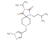 3-isopropyl-1-(3-methylbutyl)-8-[(1-methyl-1H-pyrazol-4-yl)methyl]-1,3,8-triazaspiro[4.5]decane-2,4-dione