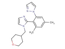 1-{3,5-dimethyl-2-[1-(tetrahydro-2H-pyran-4-ylmethyl)-1H-imidazol-2-yl]phenyl}-1H-pyrazole