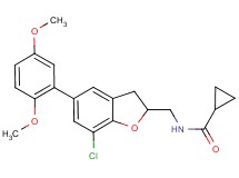 N-{[7-chloro-5-(2,5-dimethoxyphenyl)-2,3-dihydro-1-benzofuran-2-yl]methyl}cyclopropanecarboxamide