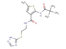2-[(2,2-dimethylpropanoyl)amino]-5-methyl-N-[2-(1H-1,2,4-triazol-5-ylthio)ethyl]thiophene-3-carboxamide