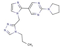 5-{1-[(4-propyl-4H-1,2,4-triazol-3-yl)methyl]-1H-imidazol-2-yl}-2-pyrrolidin-1-ylpyrimidine