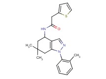N-[6,6-dimethyl-1-(2-methylphenyl)-4,5,6,7-tetrahydro-1H-indazol-4-yl]-2-(2-thienyl)acetamide