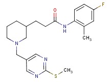 N-(4-fluoro-2-methylphenyl)-3-(1-{[2-(methylthio)-5-pyrimidinyl]methyl}-3-piperidinyl)propanamide