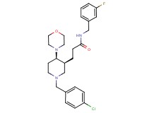 3-[(3S*,4R*)-1-(4-chlorobenzyl)-4-(4-morpholinyl)-3-piperidinyl]-N-(3-fluorobenzyl)propanamide