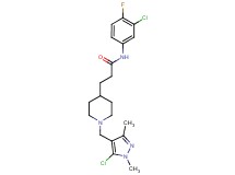 3-{1-[(5-chloro-1,3-dimethyl-1H-pyrazol-4-yl)methyl]-4-piperidinyl}-N-(3-chloro-4-fluorophenyl)propanamide
