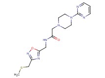 N-({3-[(methylthio)methyl]-1,2,4-oxadiazol-5-yl}methyl)-2-[4-(2-pyrimidinyl)-1-piperazinyl]acetamide