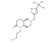 (4aS*,8aR*)-6-[(5-tert-butyl-1H-pyrazol-3-yl)methyl]-1-(3-hydroxypropyl)octahydro-1,6-naphthyridin-2(1H)-one