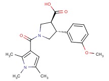 (3S*,4R*)-4-(3-methoxyphenyl)-1-[(1,2,5-trimethyl-1H-pyrrol-3-yl)carbonyl]pyrrolidine-3-carboxylic acid