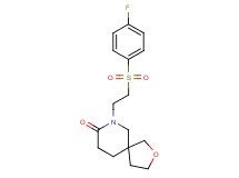 7-{2-[(4-fluorophenyl)sulfonyl]ethyl}-2-oxa-7-azaspiro[4.5]decan-8-one