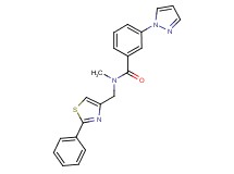 N-methyl-N-[(2-phenyl-1,3-thiazol-4-yl)methyl]-3-(1H-pyrazol-1-yl)benzamide