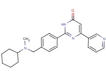 2-(4-{[cyclohexyl(methyl)amino]methyl}phenyl)-6-(3-pyridinyl)-4(3H)-pyrimidinone bis(trifluoroacetate)