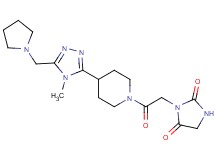 3-(2-{4-[4-methyl-5-(pyrrolidin-1-ylmethyl)-4H-1,2,4-triazol-3-yl]piperidin-1-yl}-2-oxoethyl)imidazolidine-2,4-dione