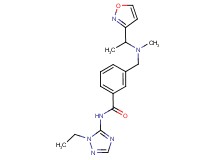 N-(1-ethyl-1H-1,2,4-triazol-5-yl)-3-{[(1-isoxazol-3-ylethyl)(methyl)amino]methyl}benzamide