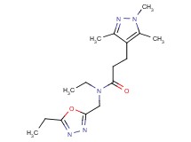 N-ethyl-N-[(5-ethyl-1,3,4-oxadiazol-2-yl)methyl]-3-(1,3,5-trimethyl-1H-pyrazol-4-yl)propanamide