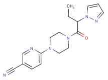 6-{4-[2-(1H-pyrazol-1-yl)butanoyl]-1-piperazinyl}nicotinonitrile