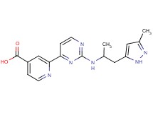 2-(2-{[1-methyl-2-(3-methyl-1H-pyrazol-5-yl)ethyl]amino}pyrimidin-4-yl)isonicotinic acid
