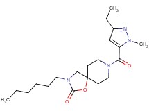 8-[(3-ethyl-1-methyl-1H-pyrazol-5-yl)carbonyl]-3-hexyl-1-oxa-3,8-diazaspiro[4.5]decan-2-one